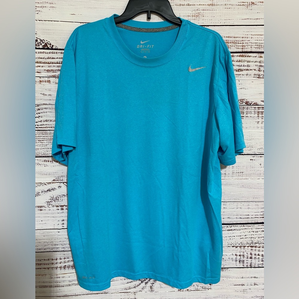 Nike Dri Fit Training T-Shirt Men's XL Blue Poly Short Sleeve